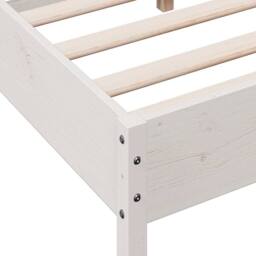 Berkfield Home Beautiful Bed Frame without Mattress White 120x200 cm Solid Wood Pine - Size: Small Double - thumbnail 7