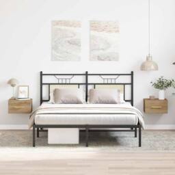 Berkfield Home Modern Bedside Cabinets 2 pcs Wall-Mounted Artisan Oak 35x35x20 cm in Brown - Size: 35 x 35 x 20 cm - thumbnail 4