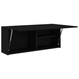 Berkfield Home Bathroom Wall Cabinet Black 100x25x40 cm Engineered Wood - Size: 100 x 25 x 40 cm - thumbnail 5