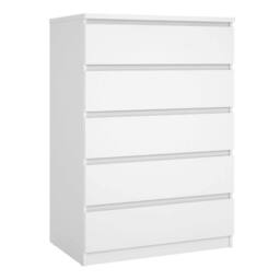 Wyld Haus Budapest 5 Drawer White Wooden Chest 77 x 50 x 111.3 cm - thumbnail 2