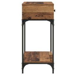 Berkfield Home Console Table Old Wood 75x34.5x75 cm Engineered Wood in Brown - thumbnail 6