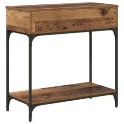 Berkfield Home Console Table Old Wood 75x34.5x75 cm Engineered Wood in Brown - thumbnail 7