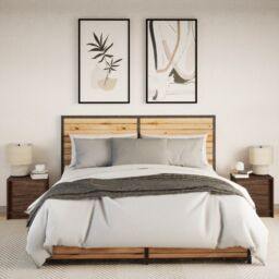 Berkfield Home Bedside Cabinets with LED Lights 2 pcs Brown Oak Engineered Wood - thumbnail 4