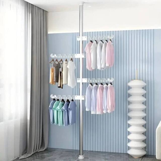 KORVIXA 4 Tier Foldable Clothes Airer Rack in White - Size: 900mm - image 1