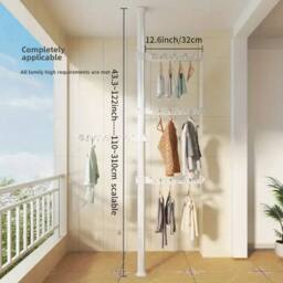 KORVIXA 4 Tier Foldable Clothes Airer Rack in White - Size: 900mm - thumbnail 2