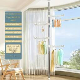 KORVIXA 4 Tier Foldable Clothes Airer Rack in White - Size: 900mm - thumbnail 4