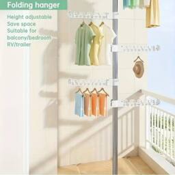 KORVIXA 4 Tier Foldable Clothes Airer Rack in White - Size: 900mm - thumbnail 3