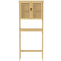 FORGEVIO 3-Tier Washing Machine Storage Rack Over Toilet Shelf Bamboo in Natural