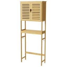 FORGEVIO 3-Tier Washing Machine Storage Rack Over Toilet Shelf Bamboo in Natural - thumbnail 3