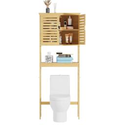 FORGEVIO 3-Tier Washing Machine Storage Rack Over Toilet Shelf Bamboo in Natural - thumbnail 5