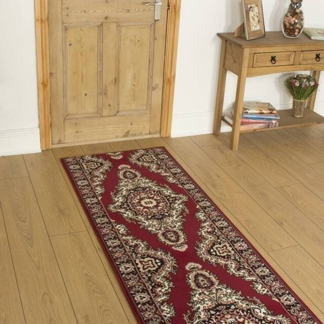 runrug Hallway Carpet Runner Rug - Soft & Comfy, 9mm -'Turkesh' in Red - Size: 70 cm x 150 cm - image 1