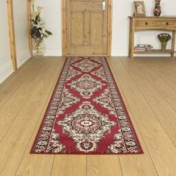 runrug Hallway Carpet Runner Rug - Soft & Comfy, 9mm -'Turkesh' in Red - Size: 70 cm x 150 cm - thumbnail 4