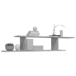 Berkfield Home Wall-Mounted TV Shelf Concrete Grey 125x18x23 cm Engineered Wood - Size: 125 x 18 x 23 cm - thumbnail 4