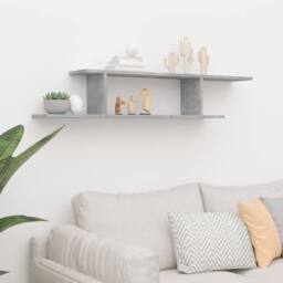 Berkfield Home Wall-Mounted TV Shelf Concrete Grey 125x18x23 cm Engineered Wood - Size: 125 x 18 x 23 cm - thumbnail 1