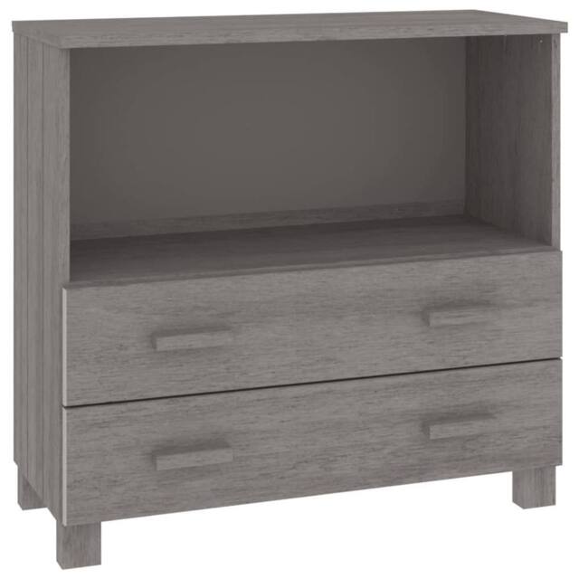 Berkfield Home Sideboard HAMAR Light Grey 85x35x80 cm Solid Wood Pine - Size: 85 x 35 x 80 cm - image 1