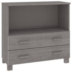 Berkfield Home Sideboard HAMAR Light Grey 85x35x80 cm Solid Wood Pine - Size: 85 x 35 x 80 cm