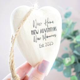 Amaya Rose Ltd New Home New Adventure Est 2026 Bauble Decoration Christmas Tree in Cream - thumbnail 2