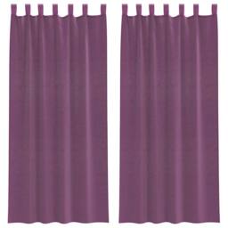 Berkfield Home Voile Curtains with Loops 2 pcs Purple 140x245 cm - thumbnail 3