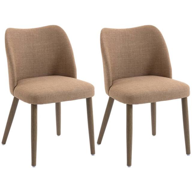 Nordara Brown Dining Chairs Set of 2, Upholstered Kitchen Chairs - Size: 50 cm x 50 cm - image 1