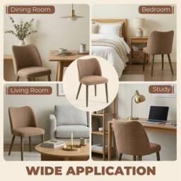 Nordara Brown Dining Chairs Set of 2, Upholstered Kitchen Chairs - Size: 50 cm x 50 cm - thumbnail 5