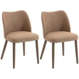Nordara Brown Dining Chairs Set of 2, Upholstered Kitchen Chairs - Size: 50 cm x 50 cm