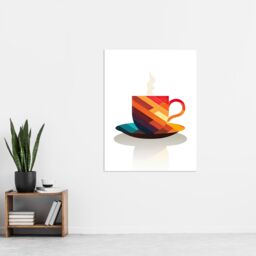 "Artery8 Bold Modern Kitchen Art Coffee Cup Geometric 2D Graphic Design Minimalist Extra Large XL Unframed Wall Art Poster Print - Size: W24"" x H32""" - thumbnail 4