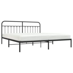 Berkfield Home Metal Bed Frame with Headboard Black 193x203 cm - thumbnail 3