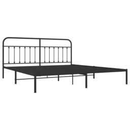 Berkfield Home Metal Bed Frame with Headboard Black 193x203 cm - thumbnail 5