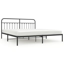 Berkfield Home Metal Bed Frame with Headboard Black 193x203 cm - thumbnail 2