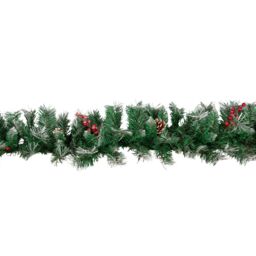 Samuel Alexander 2.7m Green Mixed Needle Christmas Garland with Pine Cones & Red Berries - thumbnail 8