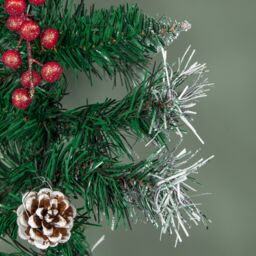 Samuel Alexander 2.7m Green Mixed Needle Christmas Garland with Pine Cones & Red Berries - thumbnail 7