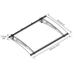 Palram Patio Cover Altair Door Awning Canopy 1500 Clear - L150.5 cm - Grey - thumbnail 3