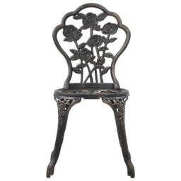 Berkfield Home Bistro Chairs 2 pcs Bronze Cast Aluminium in Brown - thumbnail 3