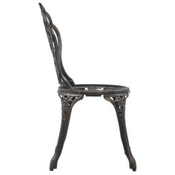 Berkfield Home Bistro Chairs 2 pcs Bronze Cast Aluminium in Brown - thumbnail 4