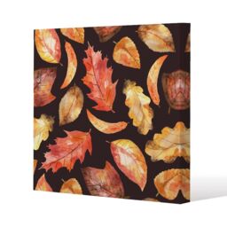 Benjamin Tate Design Autumn Leaves on Black (Canvas Print) / 101 x 101 x 4cm in Natural - Size: 101 x 101 x 4 cm - thumbnail 1