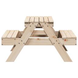 Berkfield Home Picnic Table for Kids 88x97x52 cm Solid Wood Pine in Light Brown - Size: 88 x 97 x 52 cm - thumbnail 5