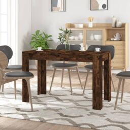 Berkfield Home Dining Table Smoked Oak 120x60x76 cm Engineered Wood in Brown - Size: 120 x 60 x 76 cm