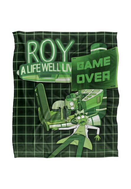 Warner Brothers Rick & Morty Officially Licensed Silky Touch Super Soft Throw Blanket 152 x 127 cm in White - image 1
