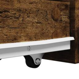 Berkfield Home Narrow Bathroom Cupboard with Wheels Smoked Oak Engineered Wood in Brown - thumbnail 8