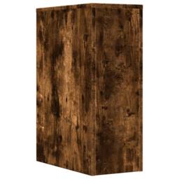 Berkfield Home Narrow Bathroom Cupboard with Wheels Smoked Oak Engineered Wood in Brown - thumbnail 6