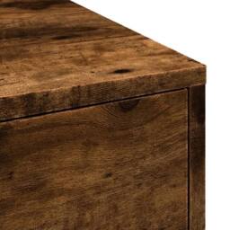 Berkfield Home Narrow Bathroom Cupboard with Wheels Smoked Oak Engineered Wood in Brown - thumbnail 9