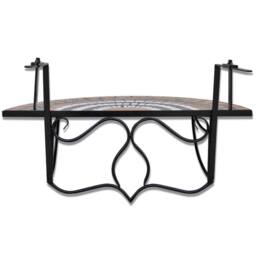 Berkfield Home Hanging Balcony Table Terracotta & White Mosaic in Brown - thumbnail 5