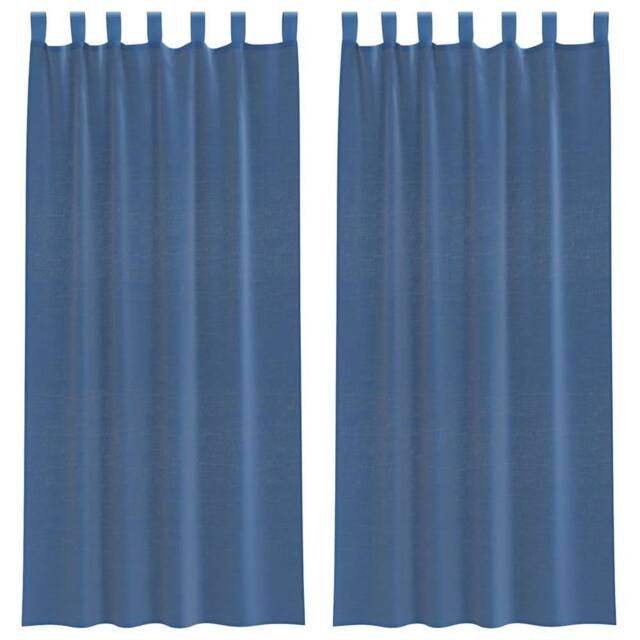 Berkfield Home Voile Curtains with Loops 2 pcs Royal Blue 140x225 cm - image 1