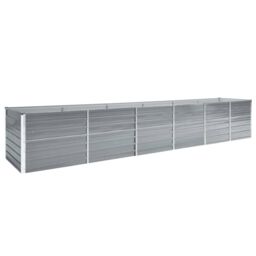 Berkfield Home Garden Raised Bed Galvanised Steel 480x80x77 cm Grey - Size: 480 x 80 x 77 cm