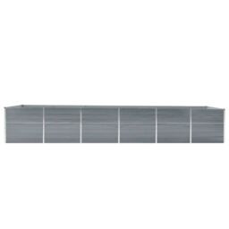Berkfield Home Garden Raised Bed Galvanised Steel 480x80x77 cm Grey - Size: 480 x 80 x 77 cm - thumbnail 3