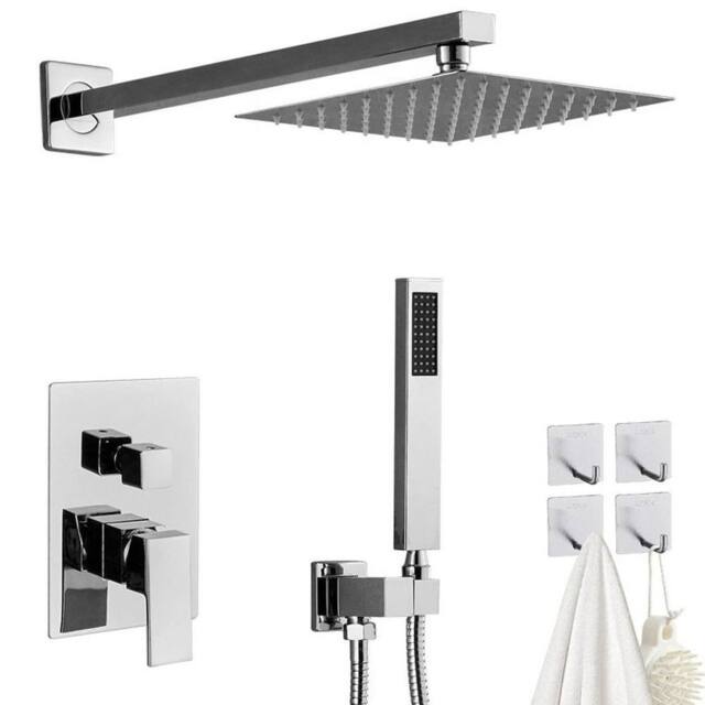 FLAVORA Concealed Thermostatic Shower Mixer Square Chrome in Silver - Size: 180 cm width x 200 cm drop - image 1
