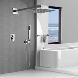 FLAVORA Concealed Thermostatic Shower Mixer Square Chrome in Silver - Size: 180 cm width x 200 cm drop - thumbnail 5