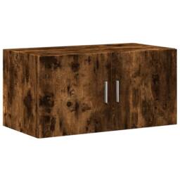 Berkfield Home Storage Cabinet Smoked Oak 80x42.5x225 cm Engineered Wood in Brown - thumbnail 5