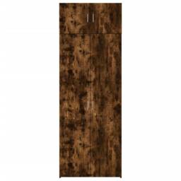 Berkfield Home Storage Cabinet Smoked Oak 80x42.5x225 cm Engineered Wood in Brown - thumbnail 4
