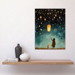 Artery8 Releasing Sky Lanterns With Ted Festival Magic Kids Bedroom Art Large Wall Unframed Art Poster Print Thick Paper 18X24 Inch - thumbnail 4